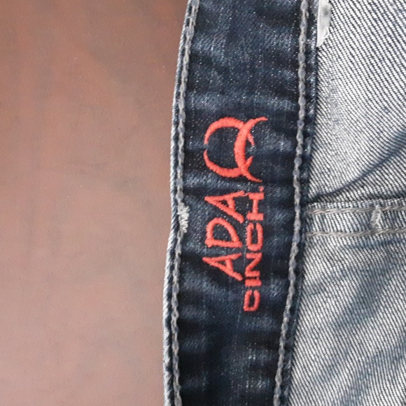 ADA CINCH Mid Rise Relaxed Boot Cut Cheveron-Inspired Style Denim Jean/Size 11 - Picture 6 of 11